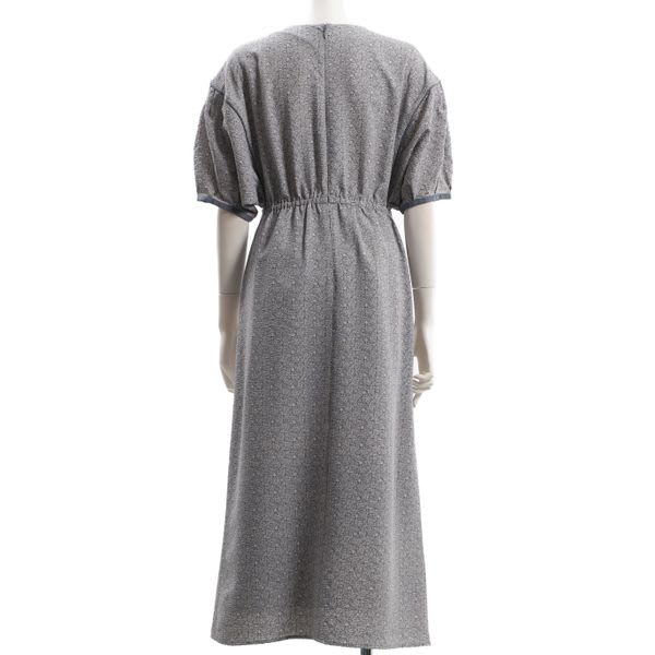 更紗フラワープリント総柄ワンピース