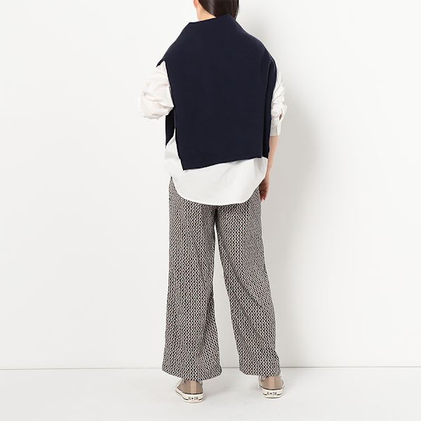 モノグラム風プリントワイドパンツ