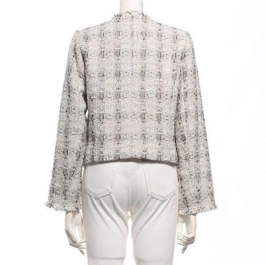 【セットアップ】ツイード素材ノーカラージャケット