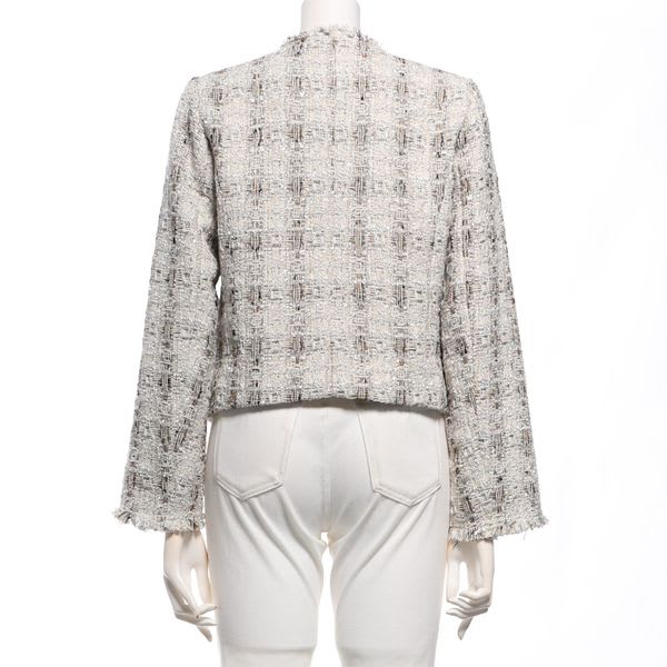 【セットアップ】ツイード素材ノーカラージャケット