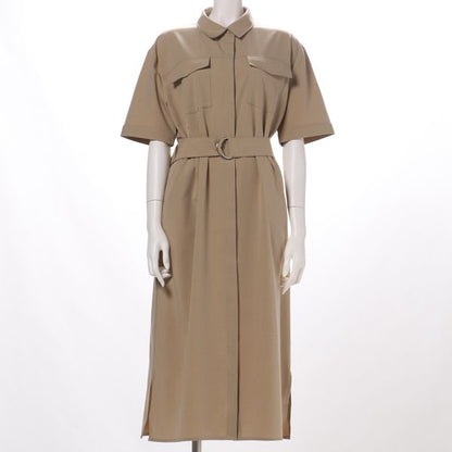 ポケットデザイン前開きシャツワンピース