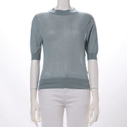 シンプルシルエットシアークルーネックニット