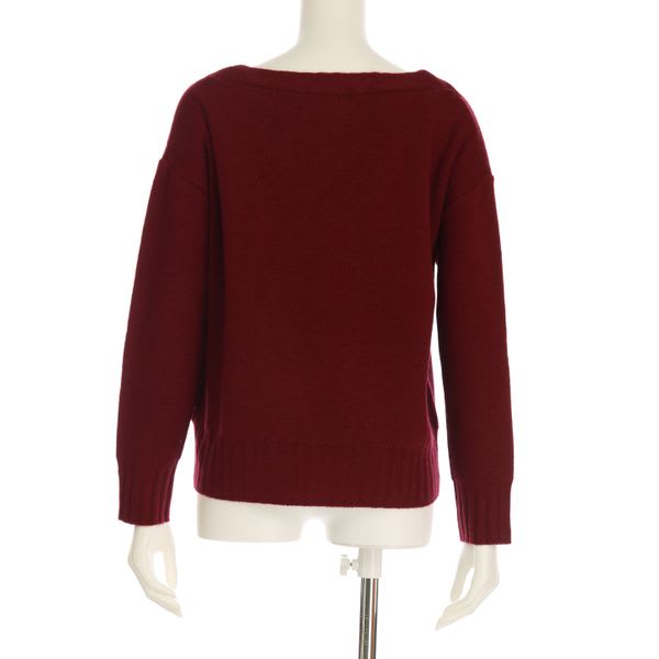 ドロップショルダーボートネックニット