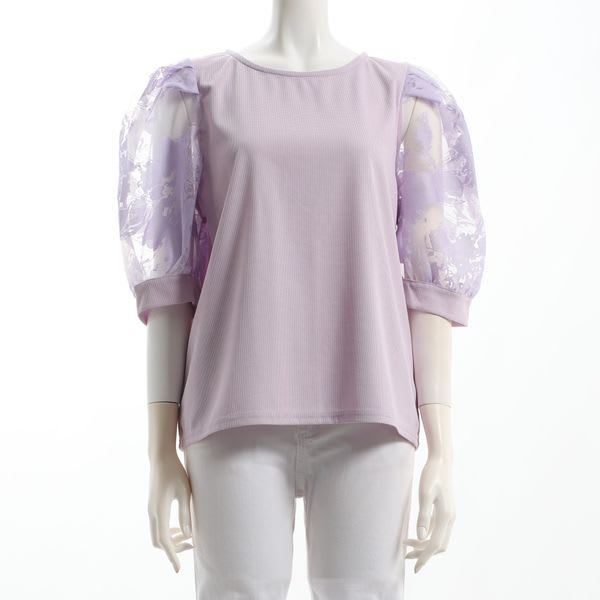 シアーパフスリーブブラウス