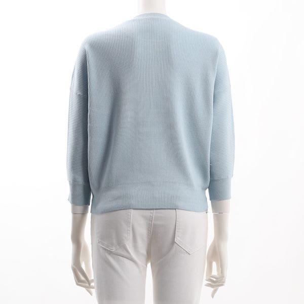 肩デザインクルーネックニット