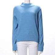 カラーハイネックリブニット