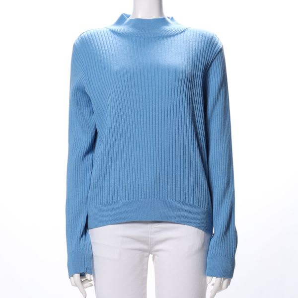 カラーハイネックリブニット