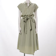 ウエストリボン付きスキッパーネックワンピース