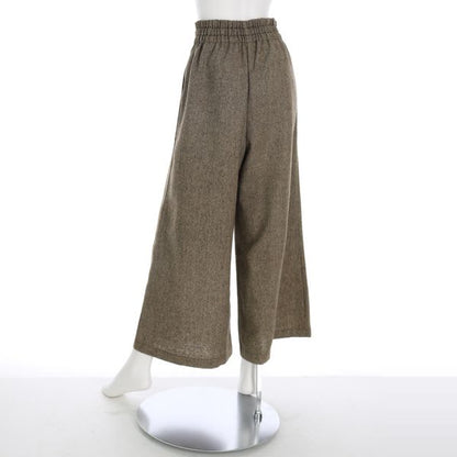 ツイードハイウエストワイドパンツ