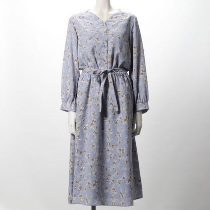 ウエストリボン小花柄ワンピース