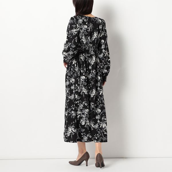 花柄カシュクールデザインワンピース