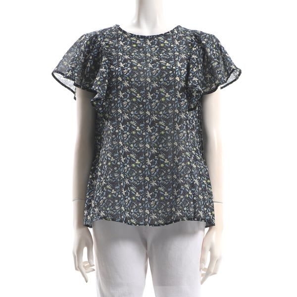 小花柄フレアスリーブブラウス