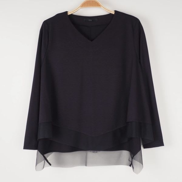 裾異素材切替えカットソー