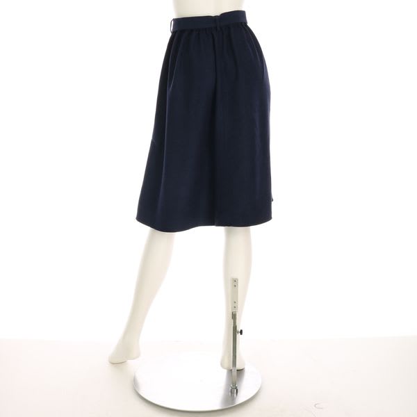 ウエストリボンベルト付き起毛フレアスカート