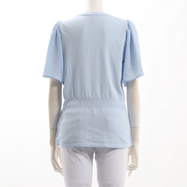 パールボタンペプラムニット