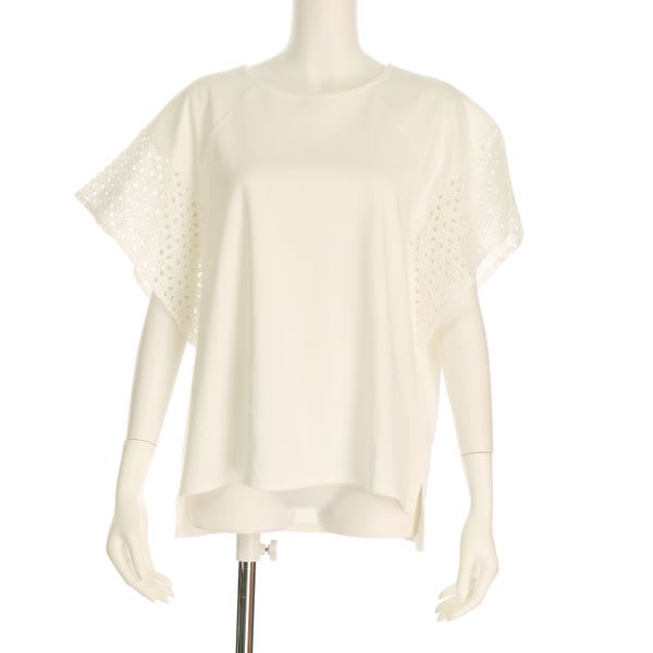 カットワークレースカットソー