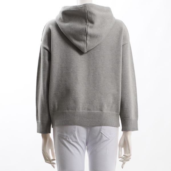 シンプルデザインニットフーディ