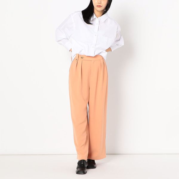 スムース素材ワイドパンツ
