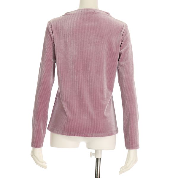 針抜きベロアオフネックカットソー