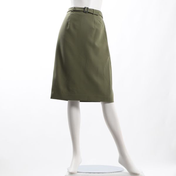 ウエストベルト付きセミタイトスカート