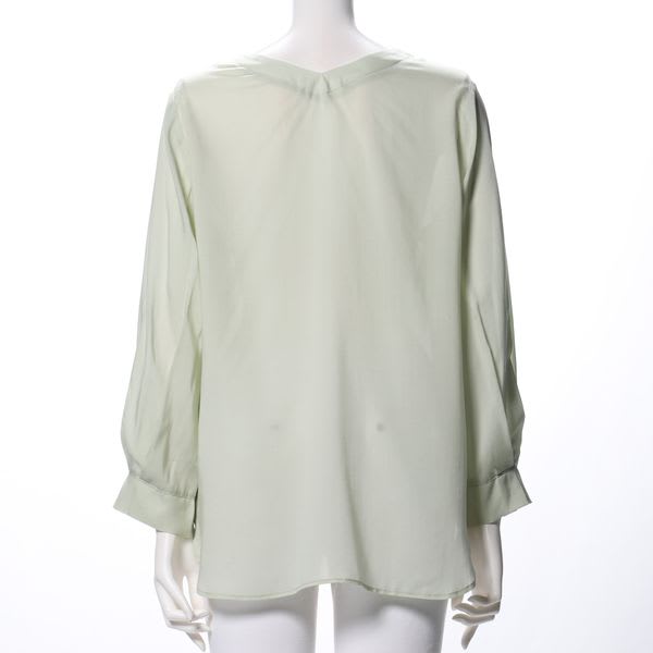 ストライププリントVネックブラウス