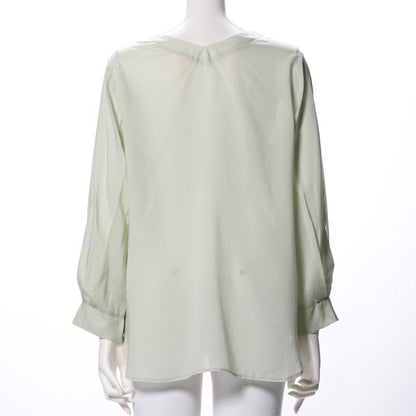 ストライププリントVネックブラウス