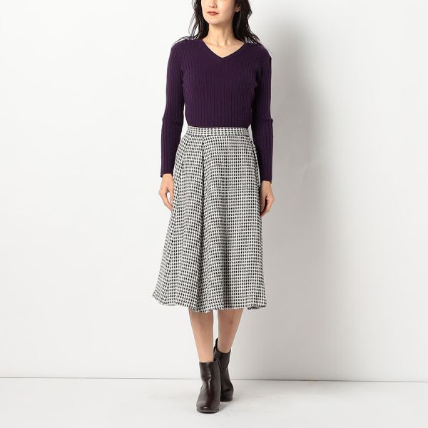 ツイードタックフレアスカート