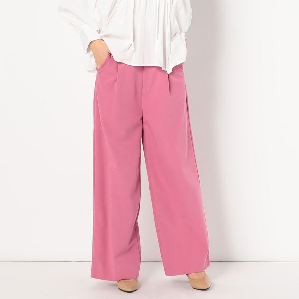 ハイウエストタックワイドパンツ