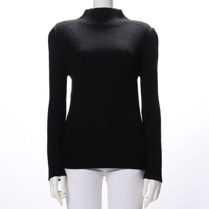 オフネックリブニット