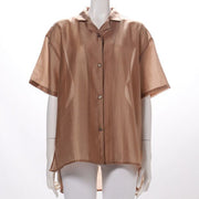 シアー素材オープンカラーシャツ