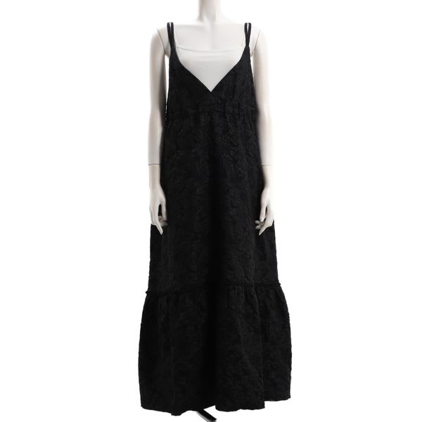 花柄ジャガードハイウエストキャミワンピース