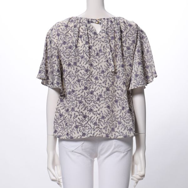 バックデザイン小花柄ブラウス