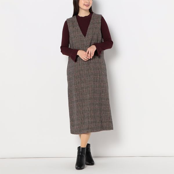 ミニ千鳥チェックジャンパースカート