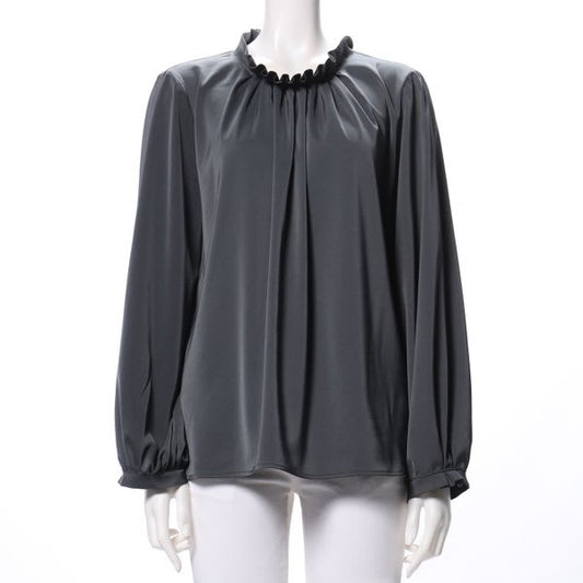 ギャザーフリルネックブラウス