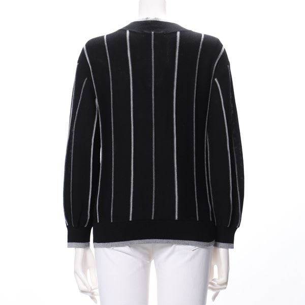 ガーター編みストライプニット