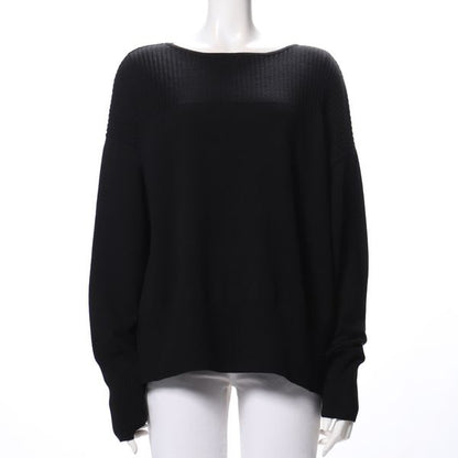 リブ切り替えドロップショルダーニット