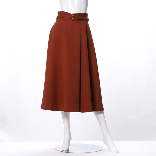 ウエストベルト付きフレアスカート