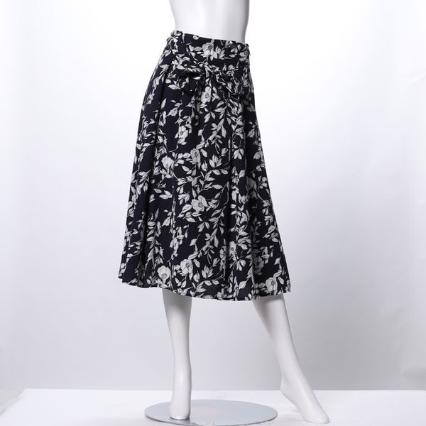 MNフラワープリントウエストリボンスカート