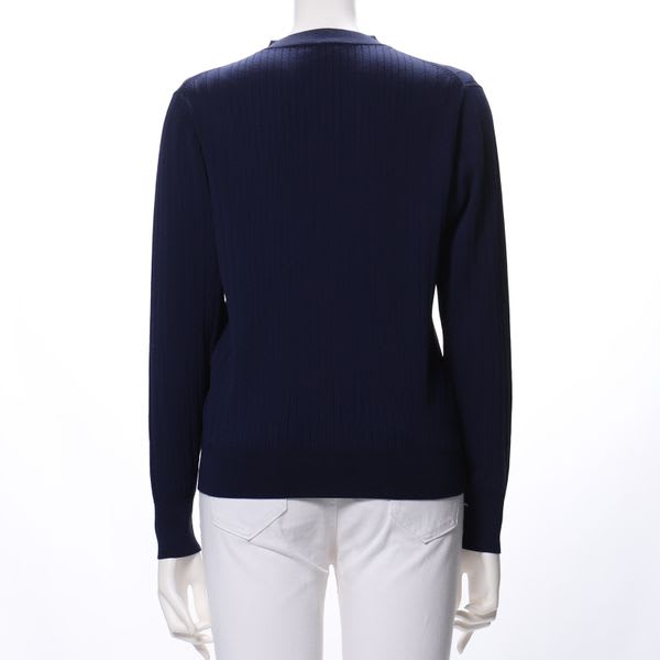 クルーネックリブニットカーディガン