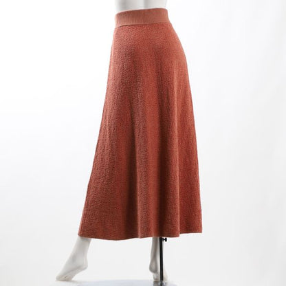 格子MIX柄ハイウエストニットフレアスカート