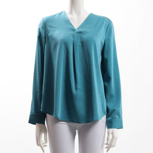 フロントタックVネックブラウス