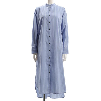 ストライプ柄シャツワンピース