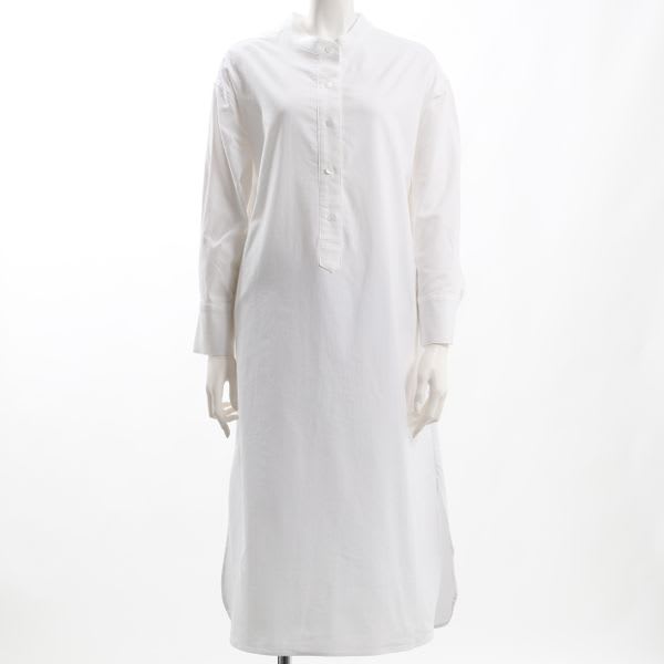 バンドカラーシャツワンピース