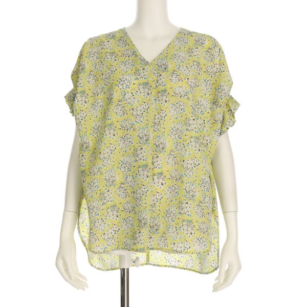 ソフトフラワープリント花柄ブラウス