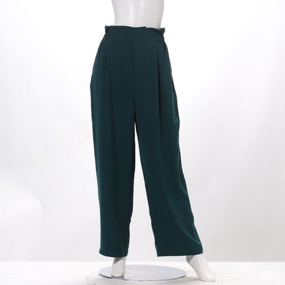 ウエストゴムファスナー付きワイドパンツ