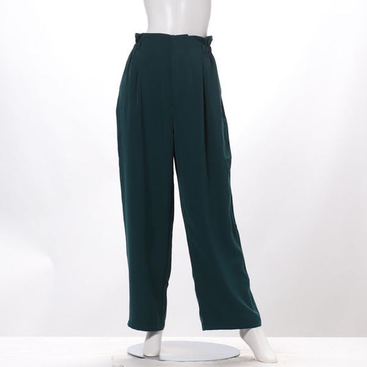 ウエストゴムファスナー付きワイドパンツ