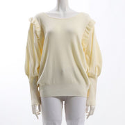 スクエアネックフリルニット