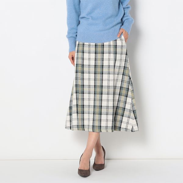 チェック柄フレアスカート