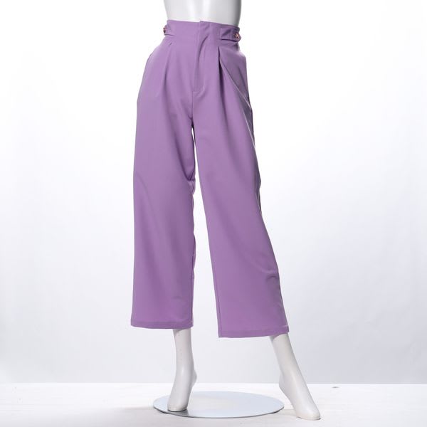 サイドボタンタックワイドパンツ