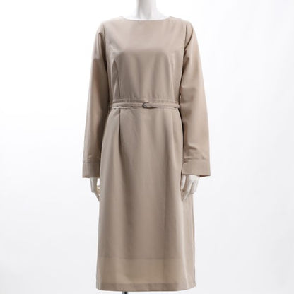 ベルト付きボートネックワンピース